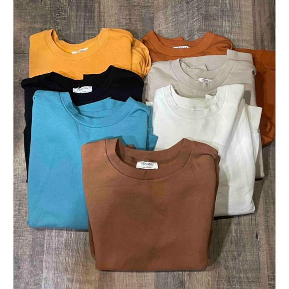 ZENANA Set of 7 Oversized Crew Neck Sweatshirt Long Sleeve Casual Basic Women L - Picture 1 of 16
